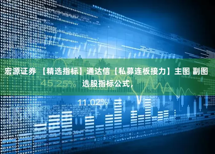 宏源证券 【精选指标】通达信【私募连板接力】主图 副图 选股指标公式，